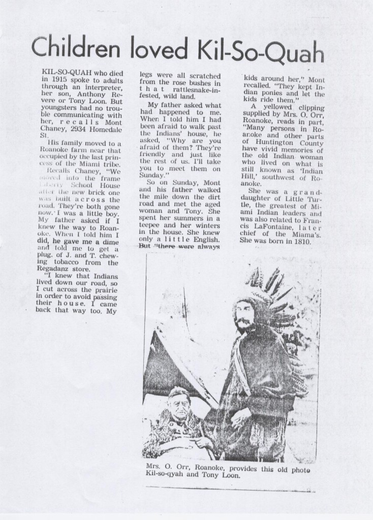 A scanned picture of Kilsoquah article -Children loved Kil-So-Quah.