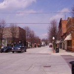 A photo of Main Street in Roanoke, Indiana.