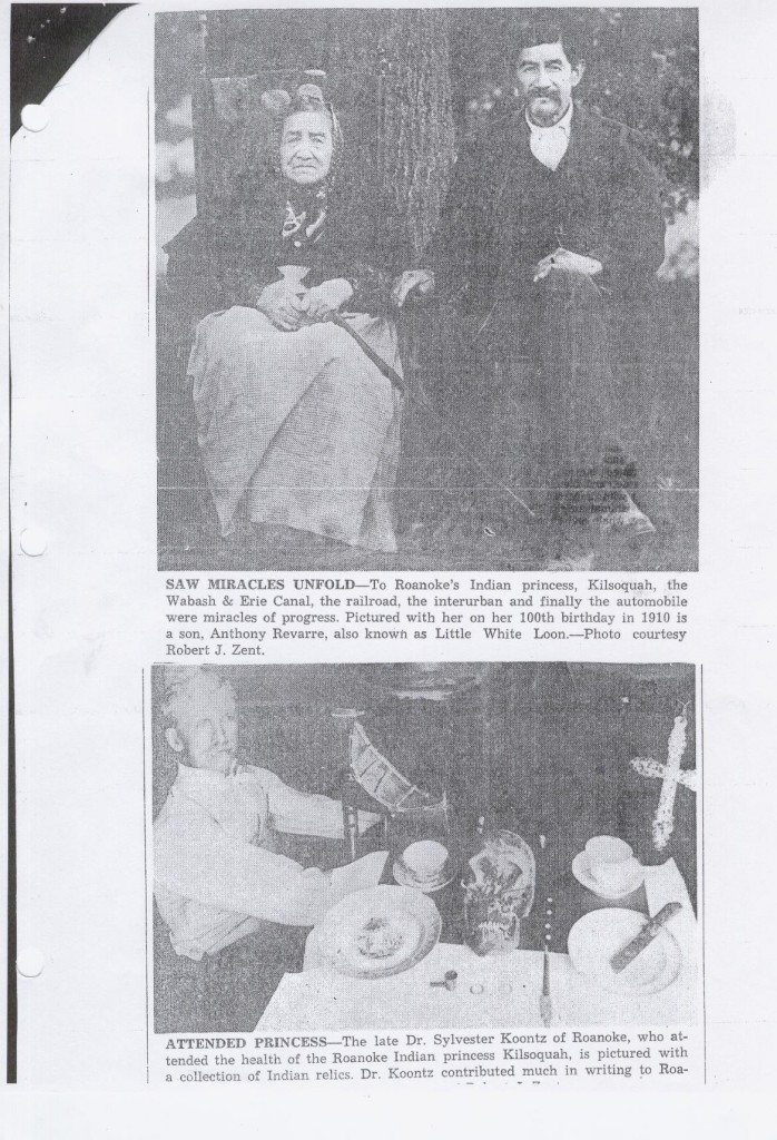 A scanned picture of Kilsoquah article The World was Magic to Miami Princess page 2 featuring photo of Kilsoquah and her son, Tony Loon and a photo of Dr. Koontz.