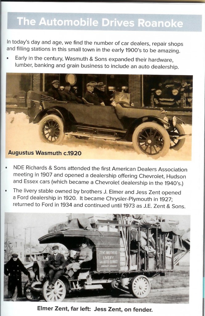 A scanned page for the Rolling into Roanoke brochure featuring Automobile drives Roanoke 