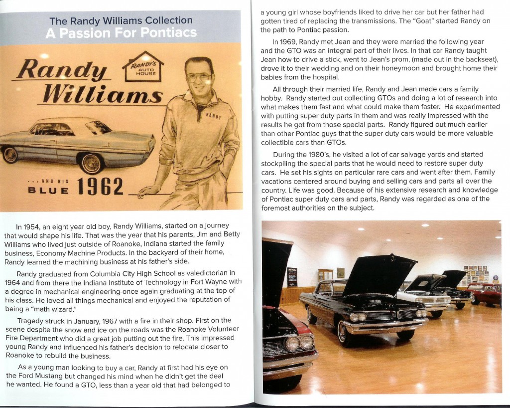 A scanned page for the Rolling into Roanoke brochure featuring Randy Williams 