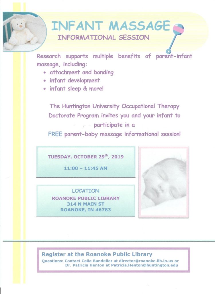 Infant Massage Informational Session flyer